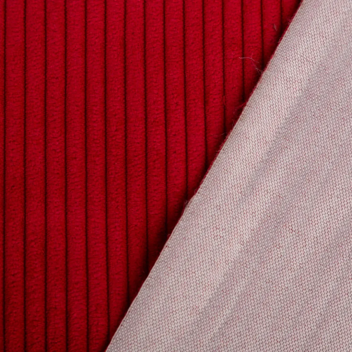 Cord Polsterstoff mit Fleckschutz Capri uni rot 1,45m Breite