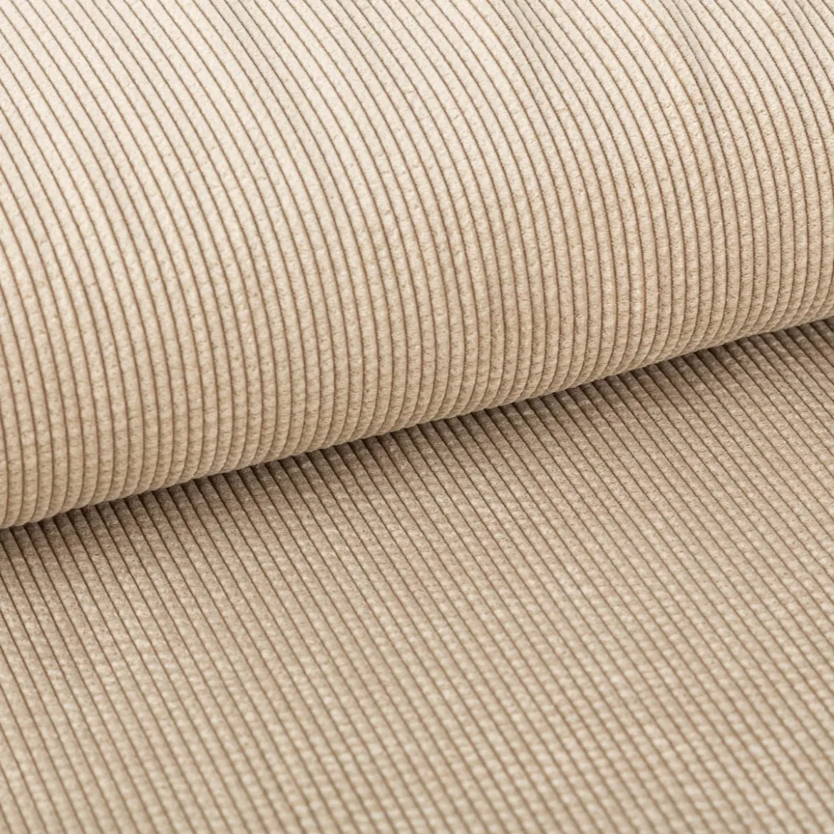 Cord Stof Bubble Bekleidungsstoff Dekostoff einfarbig beige 1,45m Breite