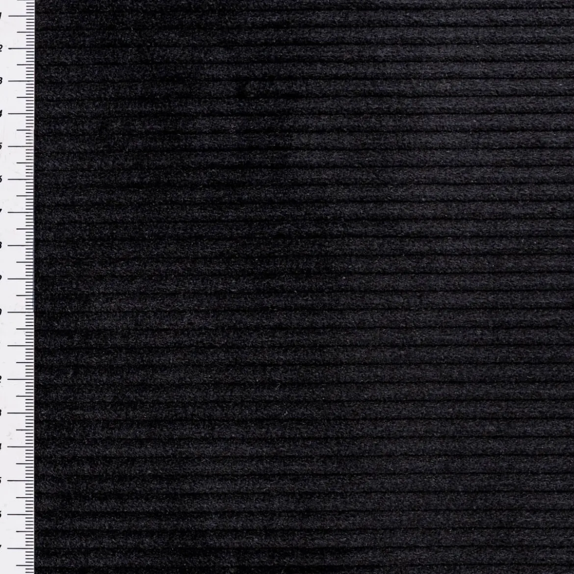 Cord Stoff aus Baumwolle Bekleidungsstoff Dekostoff 4,5W grob vorgewaschen einfarbig schwarz 1,4m Breite