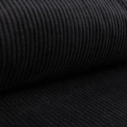Cord Stoff aus Baumwolle Bekleidungsstoff Dekostoff 4,5W grob vorgewaschen einfarbig schwarz 1,4m Breite