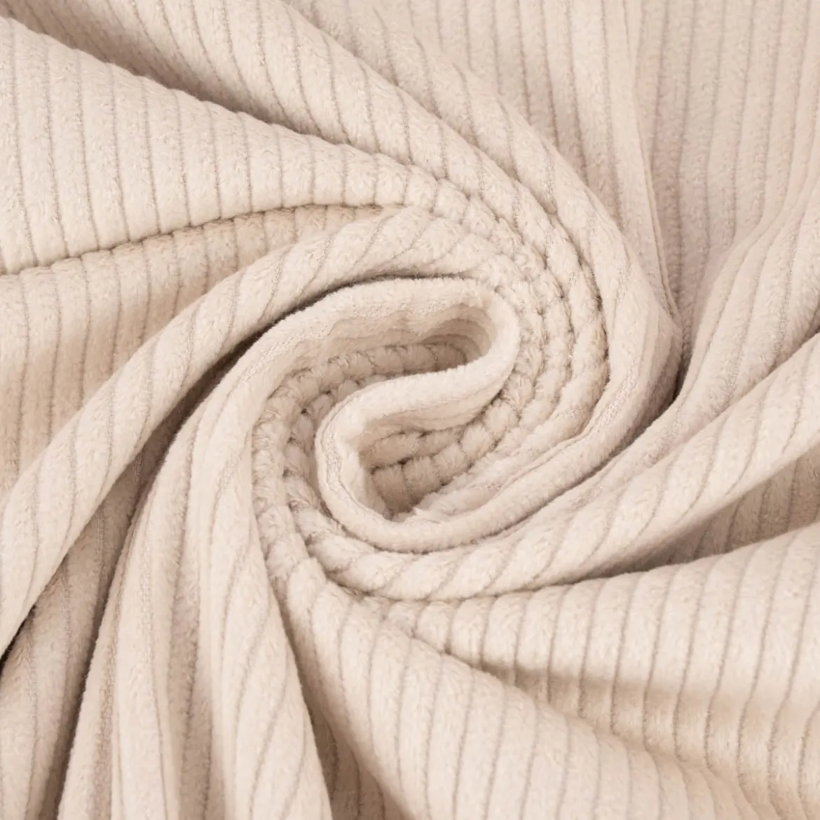 Cord Stoff aus Baumwolle Bekleidungsstoff Dekostoff 4,5W grob vorgewaschen einfarbig helles beige 1,4m Breite