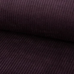 Cord Stoff aus Baumwolle Bekleidungsstoff Dekostoff 4,5W grob vorgewaschen einfarbig aubergine 1,4m Breite