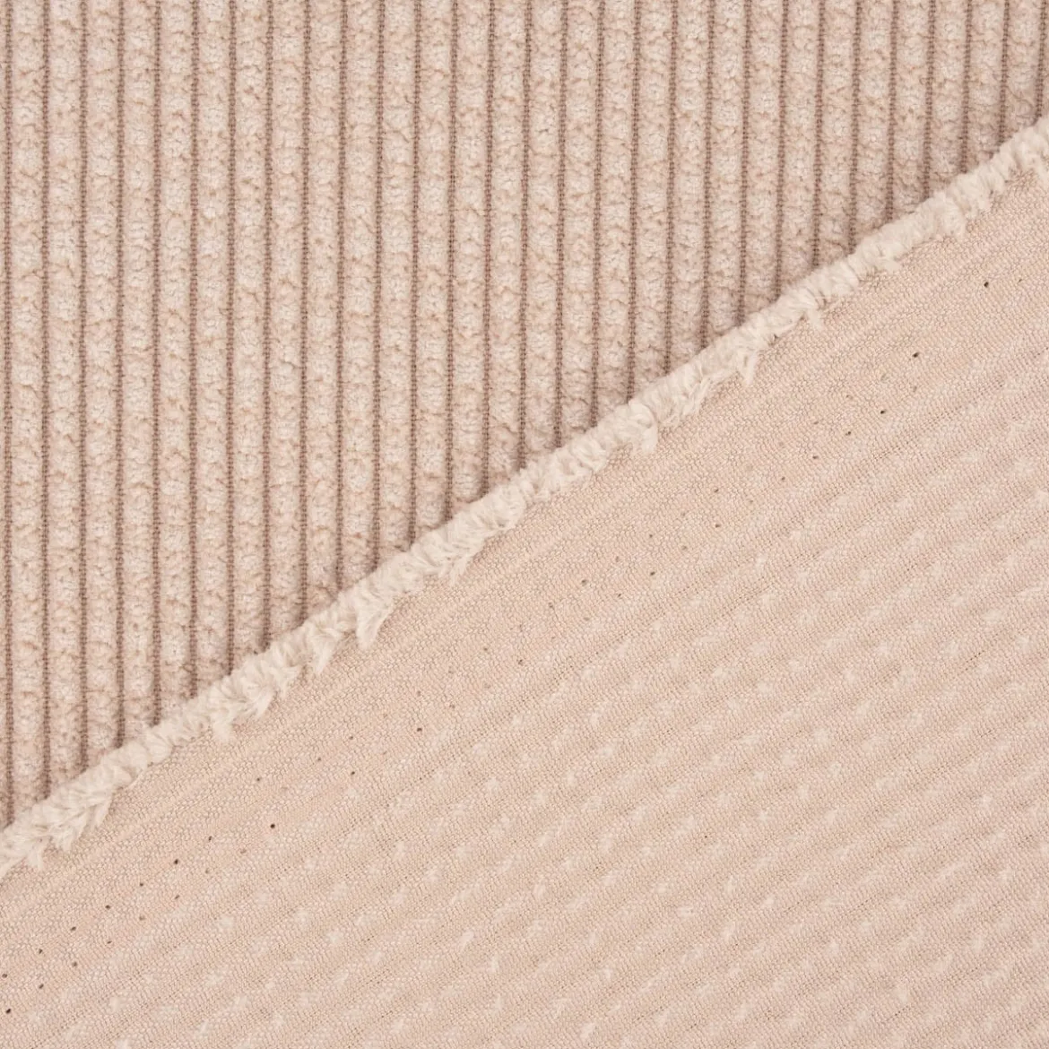Cord Stoff Bubble Bekleidungsstoff Dekostoff einfarbig sand 1,45m Breite