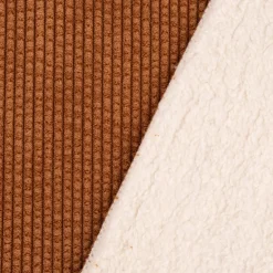 Cordstoff Bubble mit Plüsch Rückseite Doubleface Bekleidungsstoff Dekostoff rost ecru 1,45m Breite