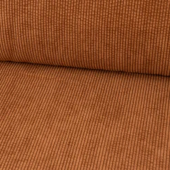Cordstoff Bubble mit Plüsch Rückseite Doubleface Bekleidungsstoff Dekostoff rost ecru 1,45m Breite