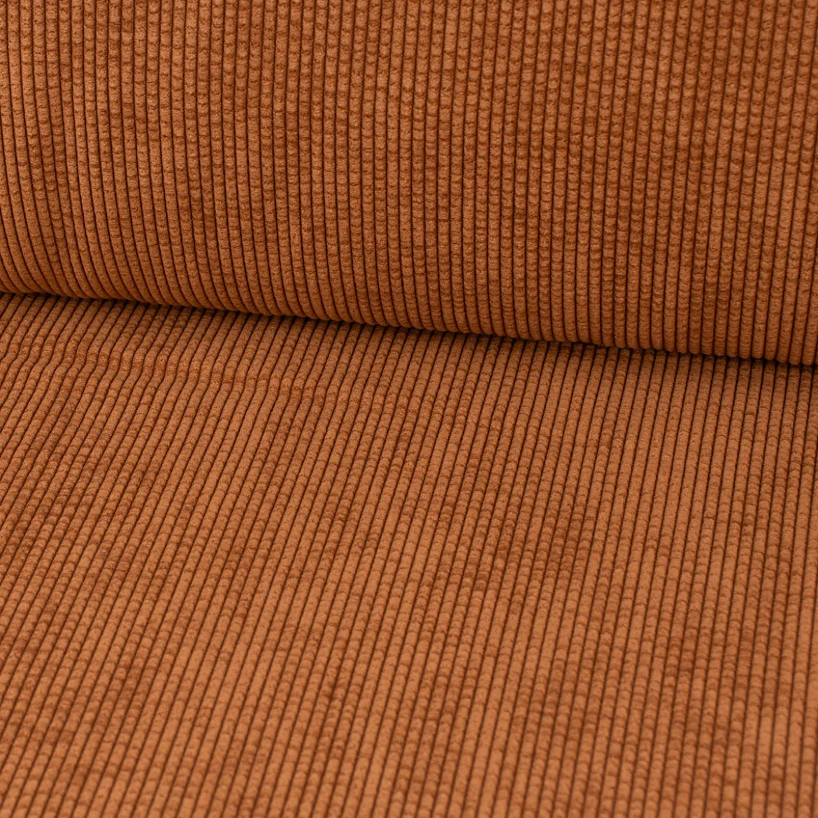 Cordstoff Bubble mit Plüsch Rückseite Doubleface Bekleidungsstoff Dekostoff rost ecru 1,45m Breite