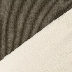 Cordstoff Bubble mit Plüsch Rückseite Doubleface Bekleidungsstoff Dekostoff khaki ecru 1,45m Breite