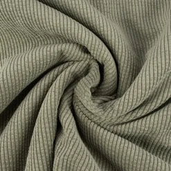 Cordstoff Bubble mit Plüsch Rückseite Doubleface Bekleidungsstoff Dekostoff grün ecru 1,45m Breite