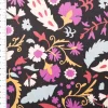 Cord Stoff Feincord Alio2 Blumen Blätter schwarz lila 1,4m Breite
