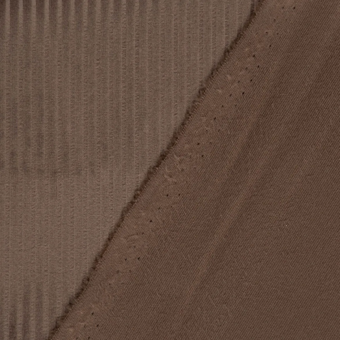 Cordstoff Samtstoff Cordsamt Dekostoff Velvet Corduroy taupe 1,45m Breite