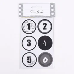 Creativ Company Adventskalender Zahlen Sticker 24 Stück Rund weiß schwarz grau verschiedene Designs