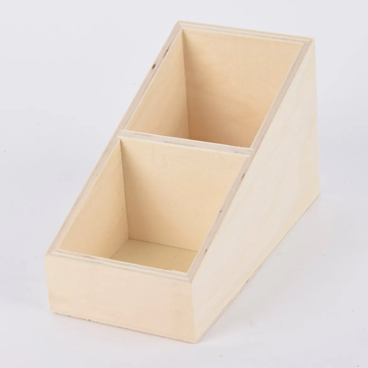 Creativ Company Aufbewahrungskiste mit abgesenktem Rand 2 Fächer rechteckig ohne Griffe 10x19,5x12cm