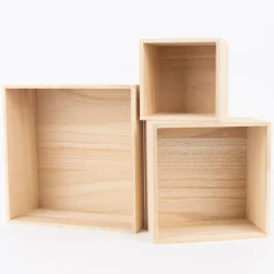 Creativ Company Aufbewahrungsboxen quadratisch 3er Set verschieden groß 28x28cm