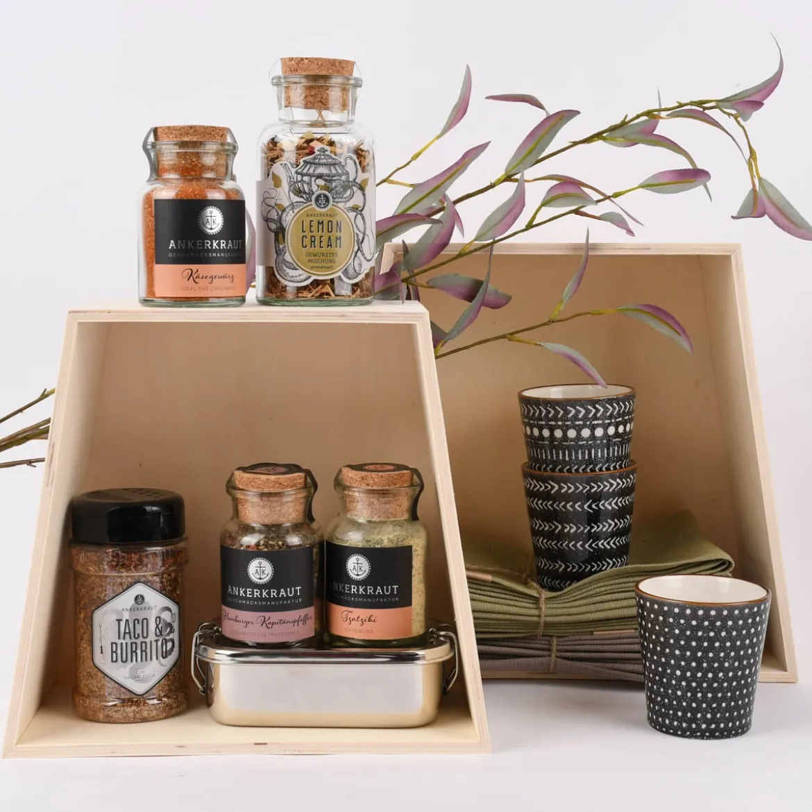 Creativ Company Aufbewahrungsboxen Trapez 2er Set natur verschieden groß