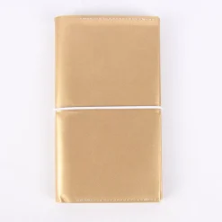 Creativ Company Blanko Planer zum selbst Beschriften goldfarbiger Umschlag 10x18cm