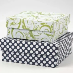 Creativ Company Box mit Deckel sechseckig 4er Set verschieden groß 14x7cm