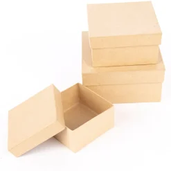 Creativ Company Box mit Deckel quadratisch 3er Set verschieden groß 15x8cm