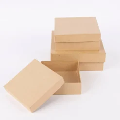 Creativ Company Box mit Deckel quadratischflach 3er Set verschieden groß 20x8cm