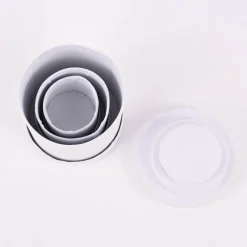 Creativ Company Box mit Deckel Zylinder 3er Set weiß verschieden groß