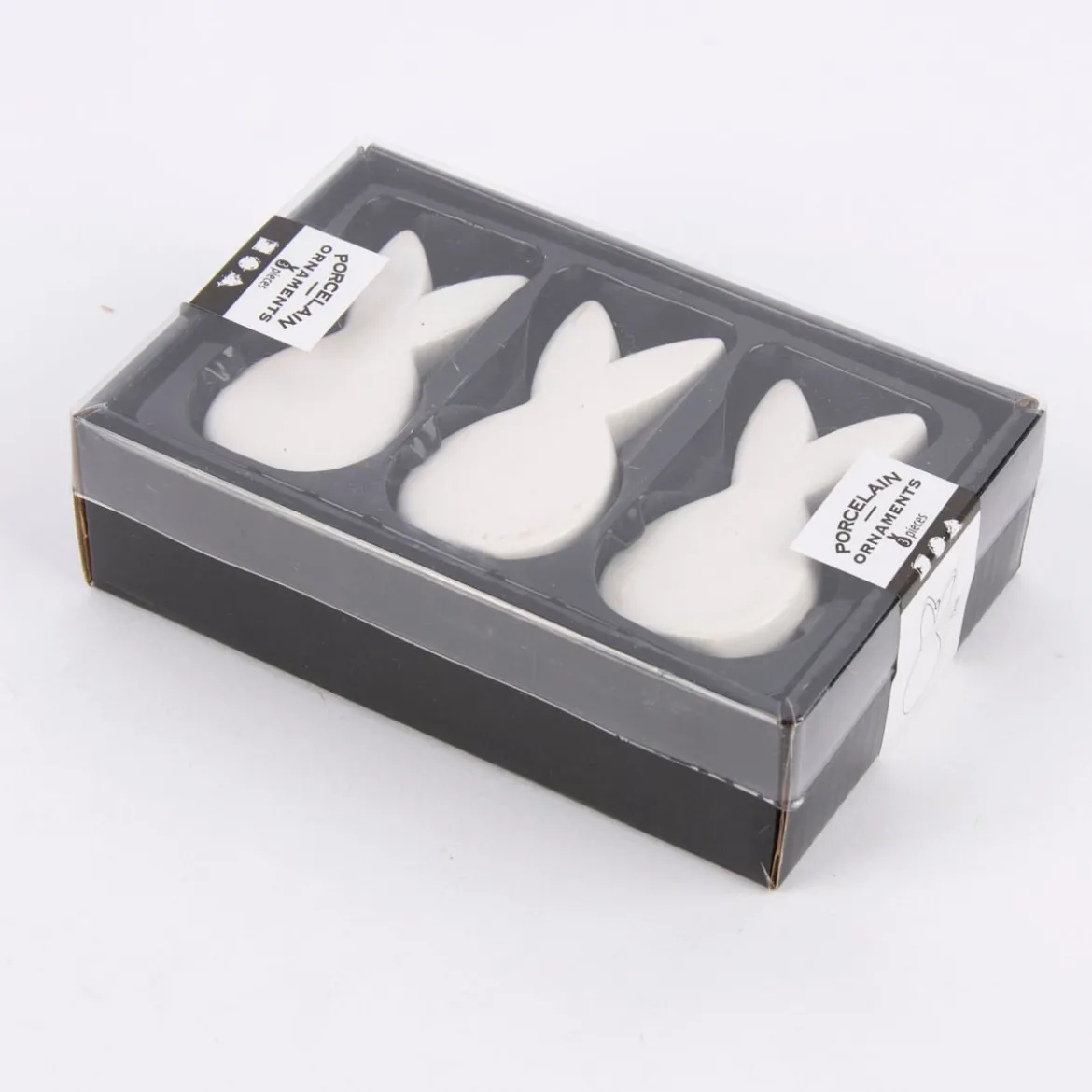 Creativ Company Dekoanhänger 3er Set Hasen Porzellan 3,5x7cm