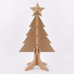 Creativ Company Dekoaufsteller Weihnachtsbaum groß Pappmache natur 63cm