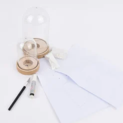 Creativ Company Deko Bau-Set für 2 Kunststoffglocken mit Papierhäusern 9-teilig