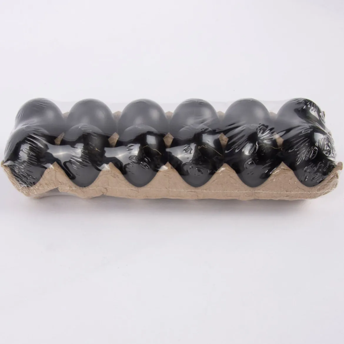 Creativ Company Dekoeier 12er Set Kunststoff schwarz 3,5cm
