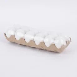 Creativ Company Dekoeier 12er Set Kunststoff weiß 3,5cm