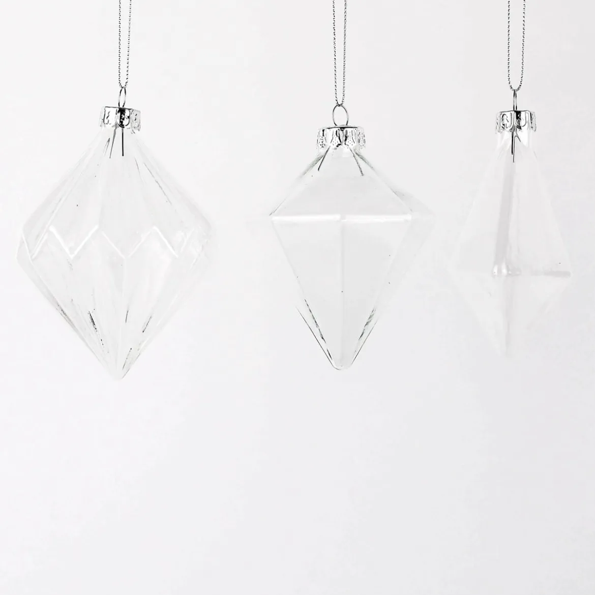 Creativ Company Dekohänger Diamantform Glas 3 Stück 8cm