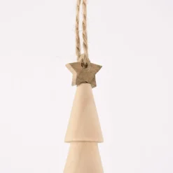 Creativ Company Dekohänger Weihnachtsbaum aus Holz mit Schnur natur 3x9cm