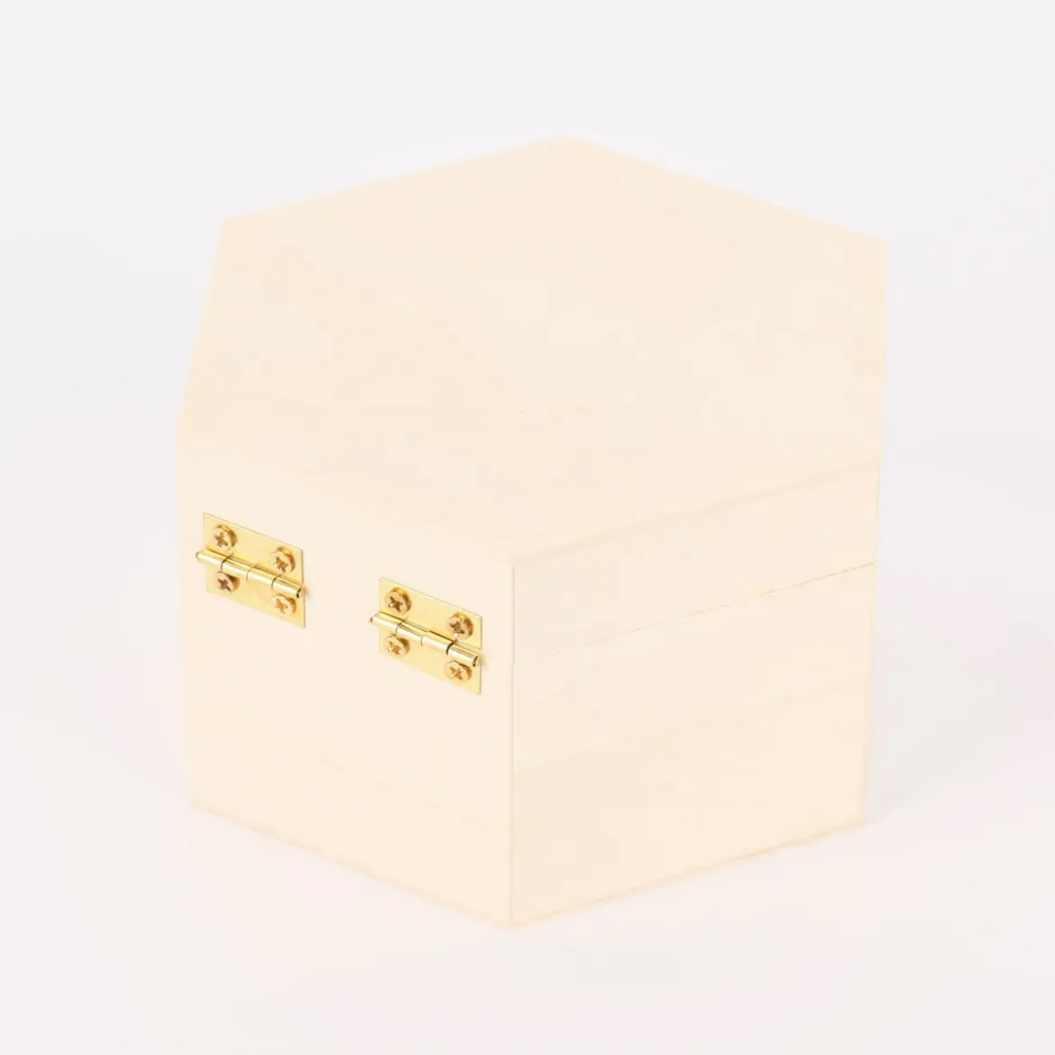 Creativ Company Deko Kiste Klappdeckel Magnetverschluss Sechseck aus Holz 12x10,5x7cm