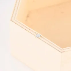 Creativ Company Deko Kiste Klappdeckel Magnetverschluss Sechseck aus Holz 12x10,5x7cm