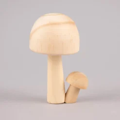 Creativ Company Deko Pilze klein aus Holz naturbelassen 6x8,5cm