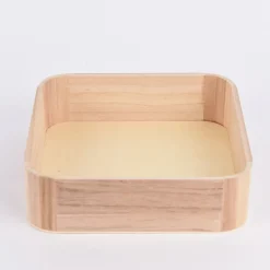 Creativ Company Deko Tablett mit hohem Rand Holz natur 25x25x7cm