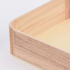 Creativ Company Deko Tablett mit hohem Rand Holz natur 25x25x7cm