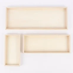 Creativ Company Deko Tabletts rechteckig 3er Set verschieden groß 15x40cm