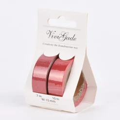 Creativ Company Design Tape 2 Rollen einfarbig rot glitzernd 15mm Breite