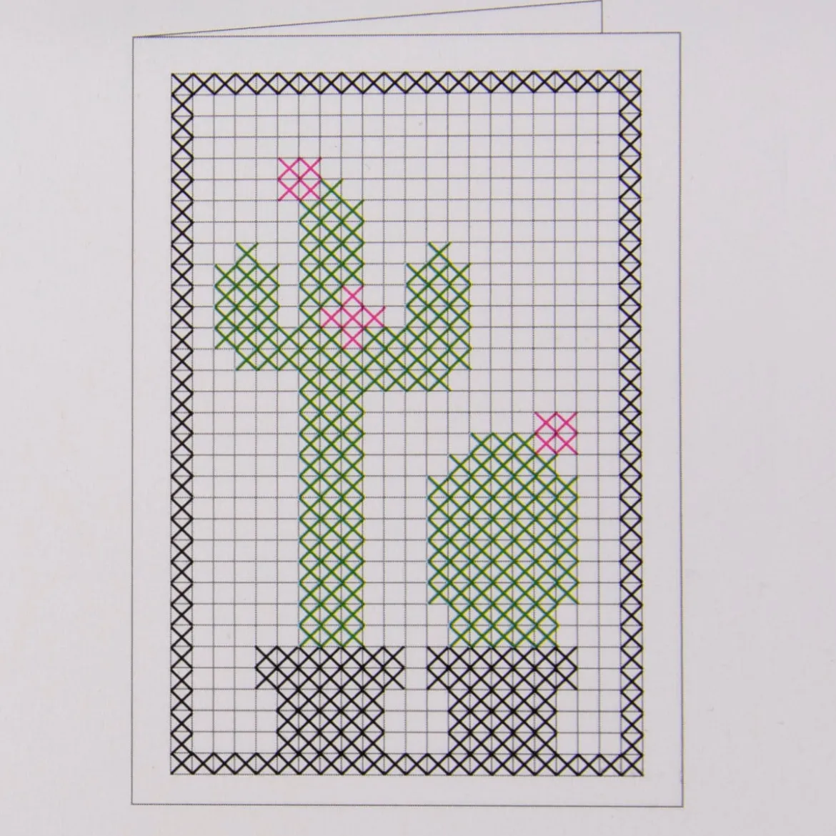 Creativ Company Doppelkarte zum Besticken 2fach sortiert 6 Stück 10,5x15cm mit Umschlag