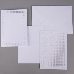 Creativ Company Doppelkarte zum Besticken 2fach sortiert 6 Stück 10,5x15cm mit Umschlag