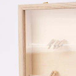 Creativ Company 3D Rahmen quadratisch mit Leine und Klammern blanko Holz 23x23cm