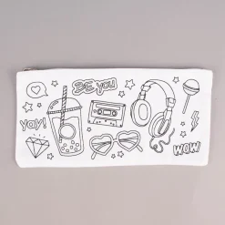 Creativ Company Federmäppchen bedruckt zum Ausmalen Kopfhörer Sonnenbrille 23x11,5cm