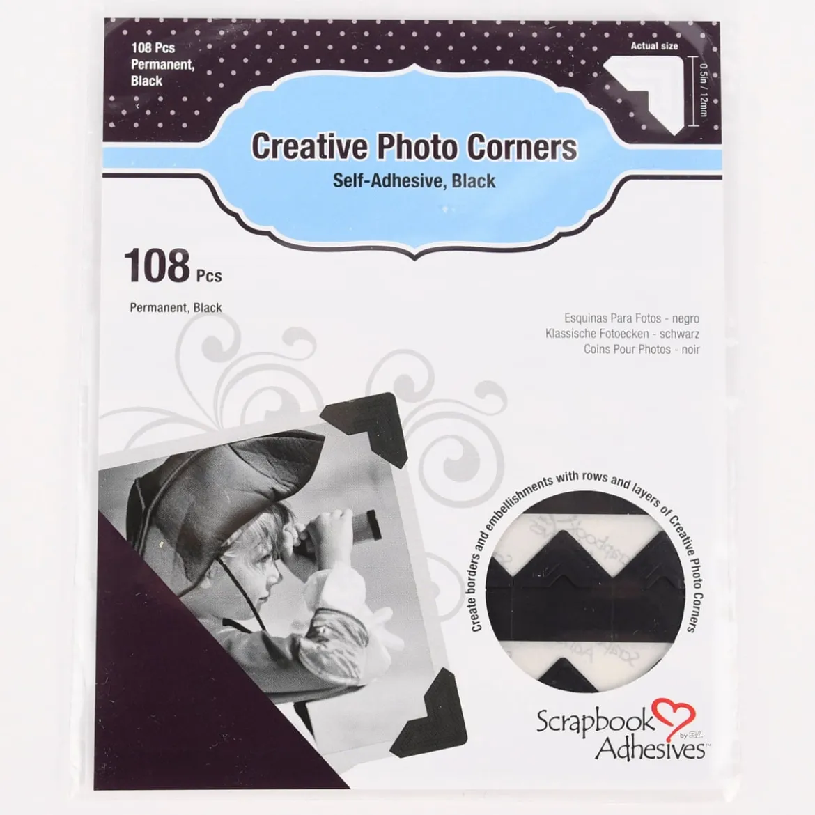 Creativ Company Fotoecken selbstklebend schwarz