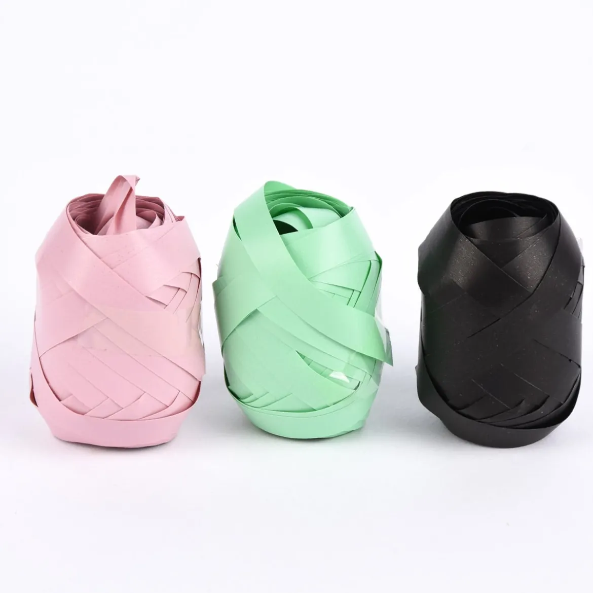 Creativ Company Geschenkband 3er Set matt schwarz lindgrün rosa 0,1x100cm