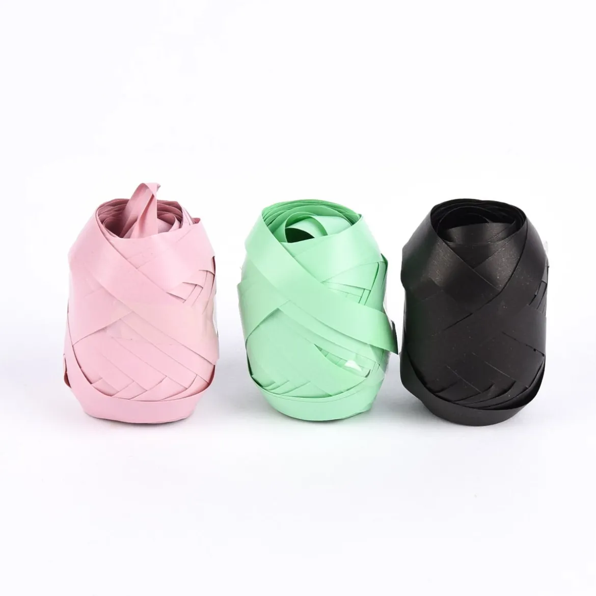 Creativ Company Geschenkband 3er Set matt schwarz lindgrün rosa 0,1x100cm