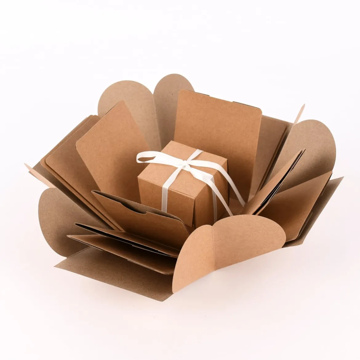 Creativ Company Geschenkbox Explosionsbox natur 12x12x12cm