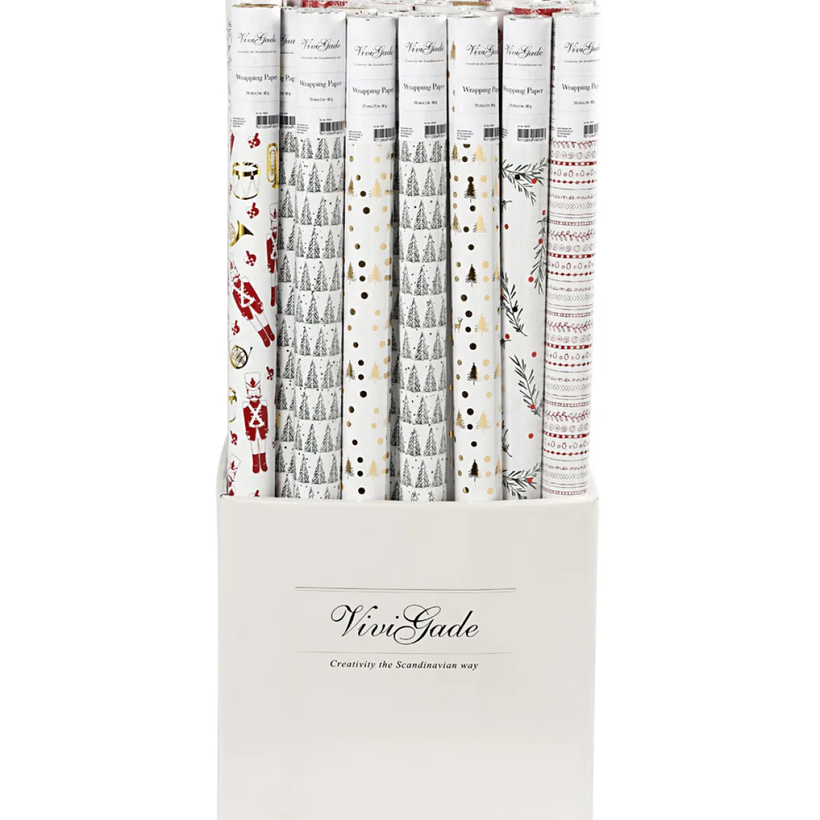 Creativ Company Geschenkpapier mit verschiedenen Weihnachtsmotiven 70x200cm 80g