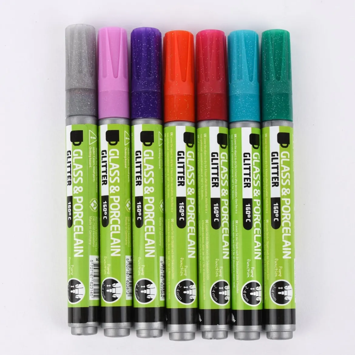 Creativ Company Glas- und Porzellanmalstift Strichstärke 2-4mm dunkelgrün Glitter halbdeckend