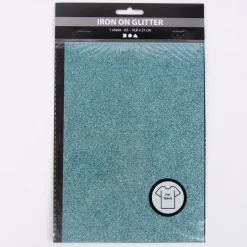 Creativ Company Glitzer Bügel-Transferfolie 1 Bogen hellblau glitzernd A5 14,8x21cm