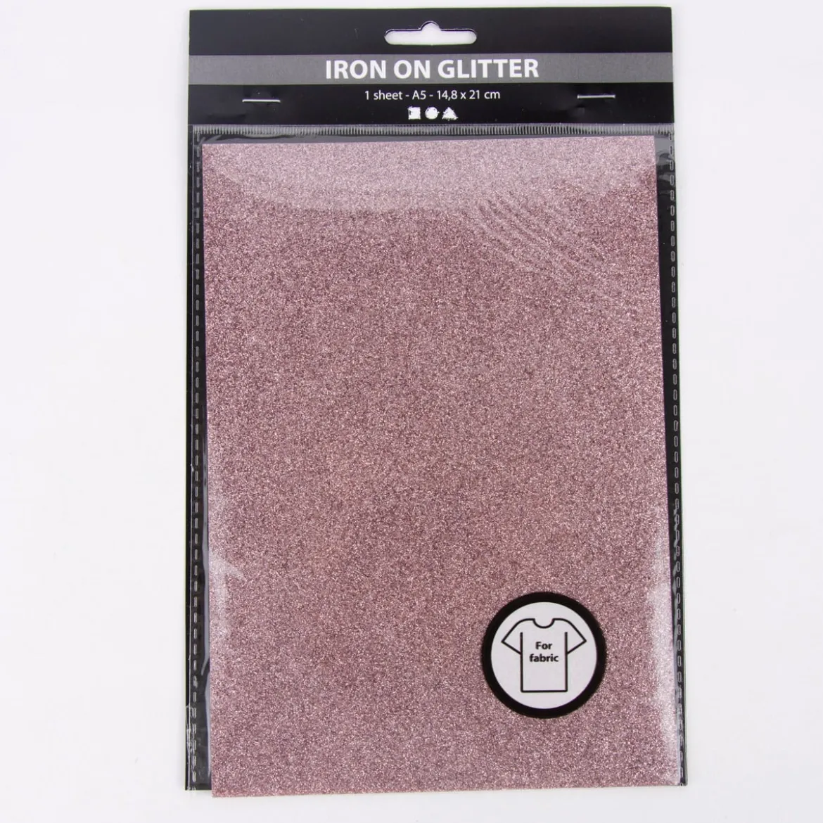 Creativ Company Glitzer Bügel-Transferfolie 1 Bogen rosa glitzernd A5 14,8x21cm