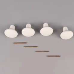 Creativ Company Griffe 4er Set unbehandelter Terracotta weiß 5x5cm